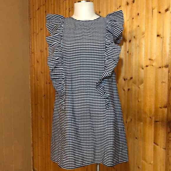 H&M Dresses & Skirts - NWT H&M Black & White Checker Gingham Frill Dress